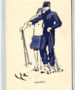AK Postcard Schi, Ski Heil Küstlerkarte Liebespaar Skiing