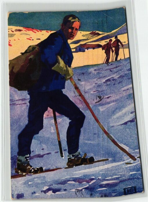 AK Postcard Ski, Aufstieg Farbe Bayern 1922 Patrona Bavaria Skiing