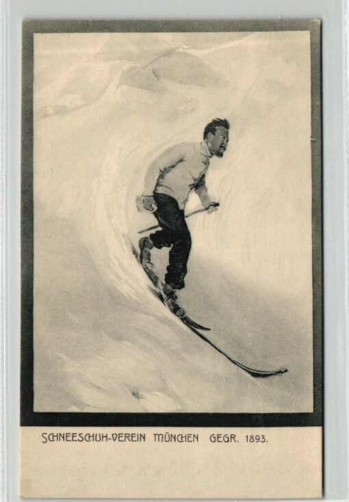 AK Postcard Ski, Schneeschuh-Verein München 1893 Skiing