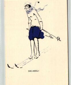 AK Postcard Ski, Ski Heil Küstlerkarte Frau Abfahrt Skiing