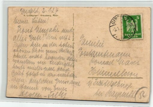 AK Postcard Ski, Gerstfeld 1927 Kreuzberg Rhön Lindegreen 1922 Skiing – Bild 2