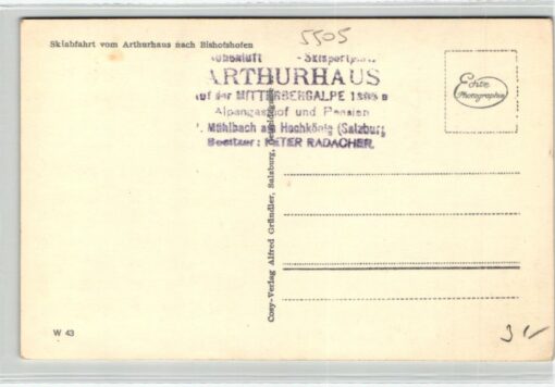 AK Postcard Ski, Skiabfahrt Arturhaus Bischofshofen Manndlwähne Skiing – Bild 2