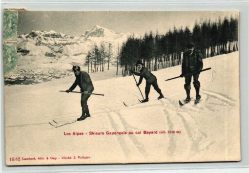 AK Postcard Ski, Les Alpes Skieures Bayard 1905 Hiver Sport Skiing