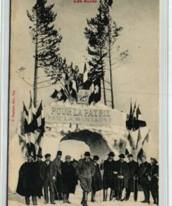 AK Postcard Ski, Montgenevre Concours International Skis Les Alpes 1907 Skiing