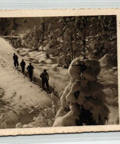 AK Postcard Ski, Steyr Schifahrer Aufstieg Weihnachten Skiing