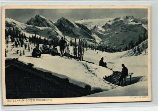 AK Postcard Ski, Gotzenalm gegen Hochkönig Berchtesgaden Skiing