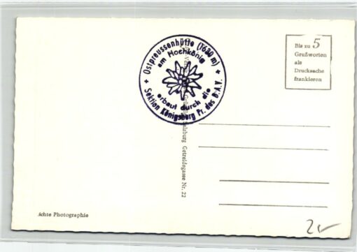 AK Postcard Ski, Ostpreussen Haus Eibleck Ostpreussenhütte Königsberg Skiing – Bild 2
