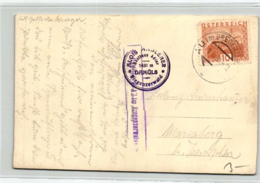 AK Postcard Ski, Sünser Alpe Damüls Au im Bregenzerwald 1930 Skiing – Bild 2