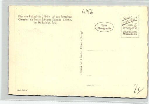 AK Postcard Ski, Rotkogljoch Retenbach Hochsölden Tirol Skiing – Bild 2
