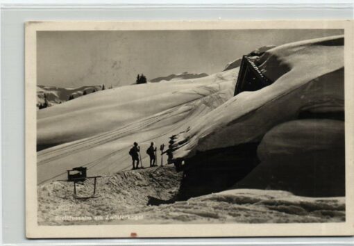 AK Postcard Ski, Breitfussalm Zwölferkogel Saalbach 1931 Salzburg Skiing