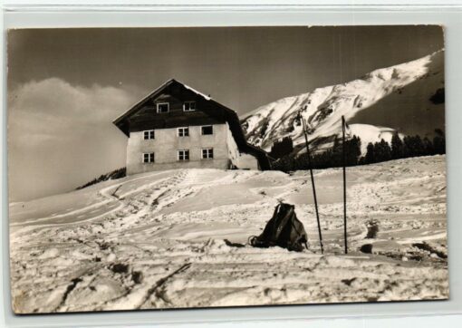 AK Postcard Ski, Fellhornhütte Riezlern/Kleinwalsertal 1960 Kanzelwandbahn Skiing
