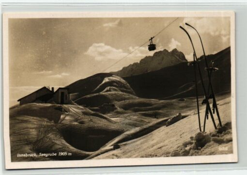 AK Postcard Ski,Innsbruck Seegrube Tirol Nordkettenbahn Skiing