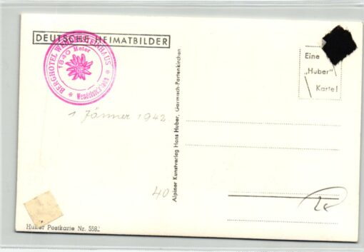 AK Postcard Ski, Wendelsteinhaus Berghotel Heimatbilder 1942 Skifahrer Skiing – Bild 2