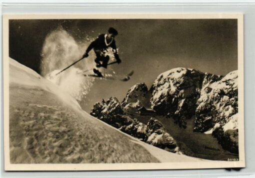 AK Postcard Ski, Wendelsteinhaus Berghotel Heimatbilder 1942 Geländesprung Skiing