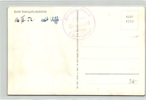 AK Postcard Ski, Skilift Rosengasse Sudelfeld Bayrischzell Skiing – Bild 2
