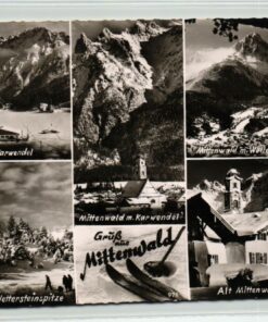 AK Postcard Ski, Mittenwald Karwendel Lautersee Garmisch Skiing