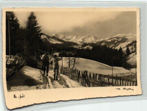 AK Postcard Ski, Günzesried Allgäu Schilaufen Skiing