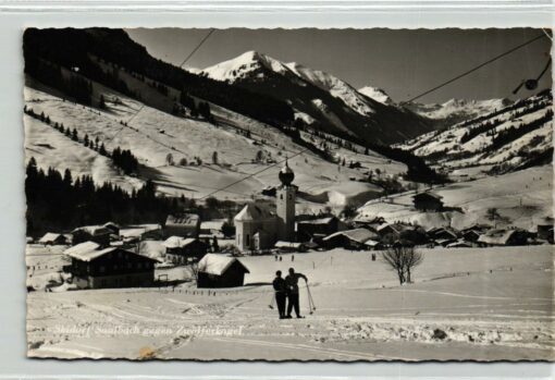 AK Postcard Ski, Skigebiet Saalbach gegen Zwölferkogel Skiing