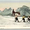 AK Postcard Ski, Sport Hochalpen alpes Telemark Skiing