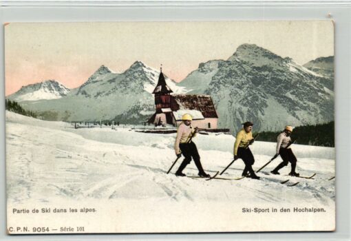 AK Postcard Ski, Sport Hochalpen alpes Telemark Skiing