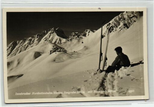 AK Postcard Ski, Innsbrucker Nordkettenbahn Seegrube Brandjoch Skiing