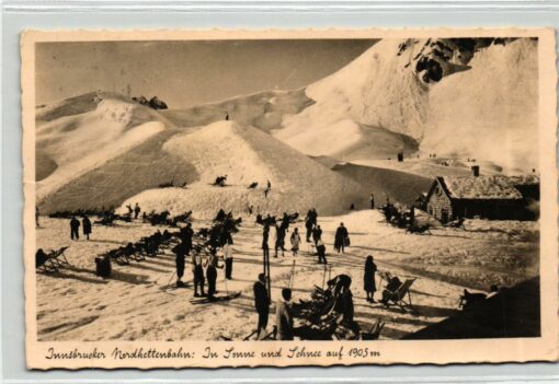 AK Postcard Ski, Innsbrucker Nordkettenbahn Seegrube Hafelekar Sonne Schnee Skiing