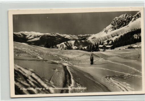 AK Postcard Ski, Arturhaus Schneeberggruppe Hochkönig 1941 Skiing