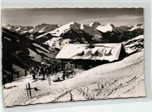 AK Postcard Ski, Saalbach Österreich Skihütte  Skiing