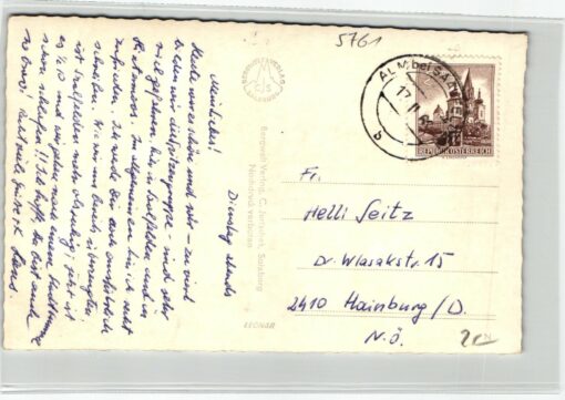 AK Postcard Ski, Schidorf Alm Steinerne Meer Saalfelden Skiing – Bild 2