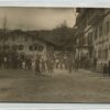 AK Postcard Ski, Schidorf Oberammergau? Einmarsch Skiing