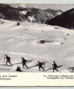 AK Postcard Ski, Laaber Oberammergau Wintertage Bayrischen Hochland Skiing