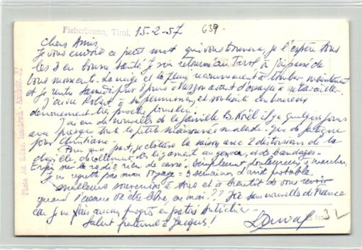 AK Postcard Ski, Fieberbrunn Tirol 1957, Grossglockner Skiing – Bild 2