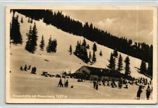 AK Postcard Ski, Riesenhütte im Riesenberg Skiabfahrt Hochries Frasdorf Skiing