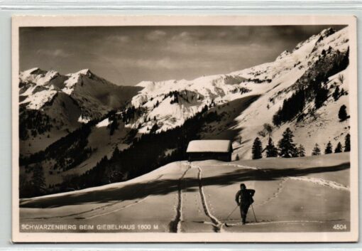 AK Postcard Ski, Schwarzenberg Giebelhaus Hindelang Wintersport Skiing
