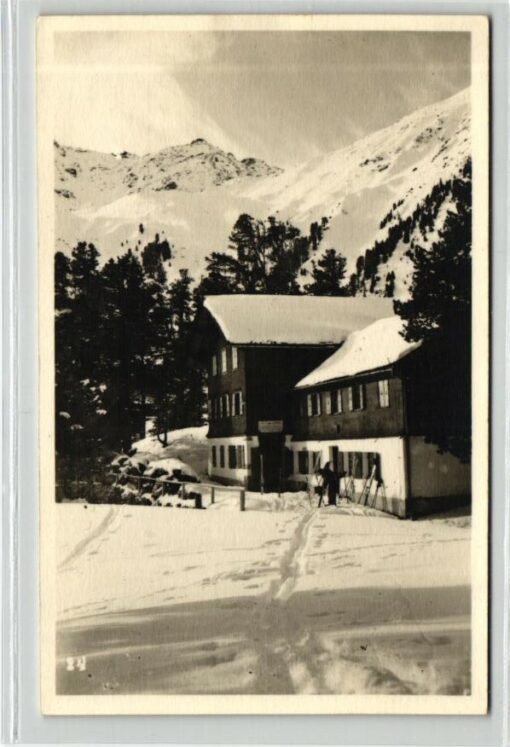 AK Postcard Ski, Gepatschhaus P. Prum Postablage Skiing