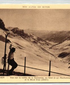 AK Postcard Ski, Alpes Hiver Le Galibier Mont Viso Col Lautaret Skiing