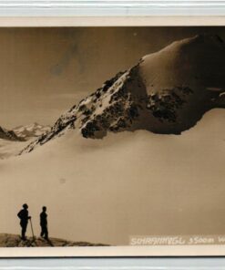 AK Postcard Ski, Schrankogl Wilde Leck, Stubai Aufstieg Skiing