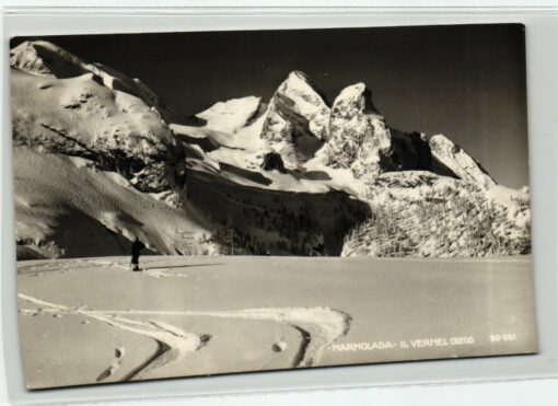 AK Postcard Ski, Marmolada Vernel Fedai Trento Club Alpino Italiano CAI Skiing