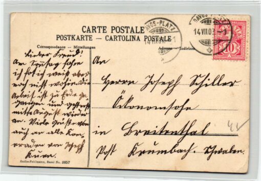 AK Postcard Ski, Skiläufer Alpen Sport Alpes Davos1907 Skiing – Bild 2