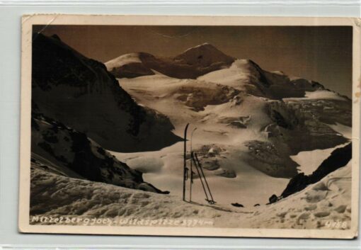 AK Postcard Ski, Mittelbergjoch Wildspitze Sonnblick Sölden Skilehrer 1936 Skiing