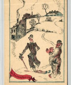 AK Postcard Ski, Der Preisschifahrer Heigenmooser München Zeichnung Wintersport Skiing