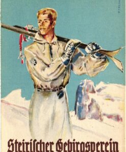 AK Postcard Ski, Steirischer gebirgsverein F. Trenk 1946 Plakat Schiläufer  Skiing
