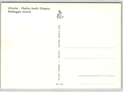 AK Postcard Cortina 1956, Misurina Plastico Anello Olimpico Eisschnelllauf Olympia Olympic – Bild 2