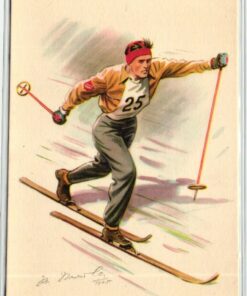 AK Postcard Ski, Tschchoslovakisches Olympisches Komittee CSR Olympic comitee Skiing