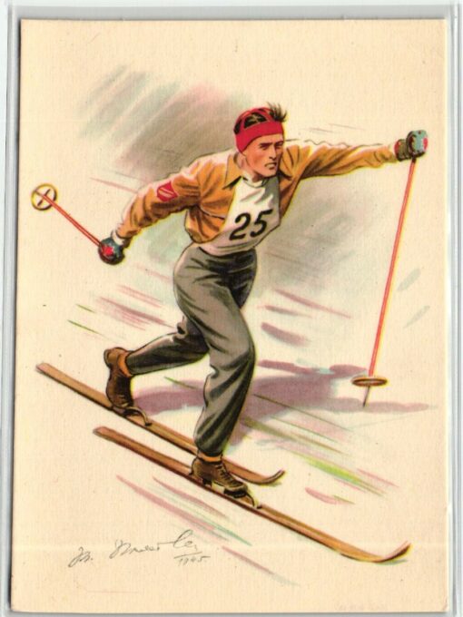 AK Postcard Ski, Tschchoslovakisches Olympisches Komittee CSR Olympic comitee Skiing