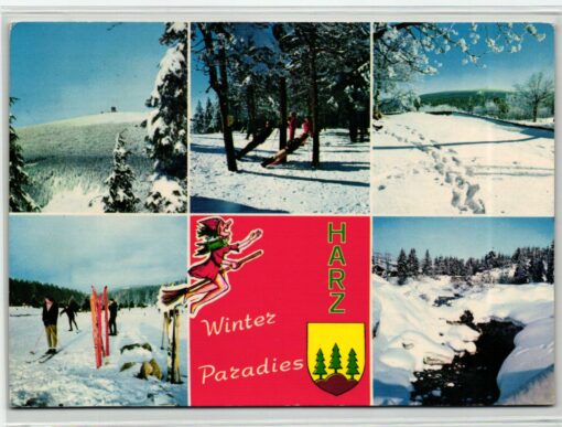 AK Postcard Ski, Winterparadies Harz Altenau Langlaufzentrum Oberharz Skiing