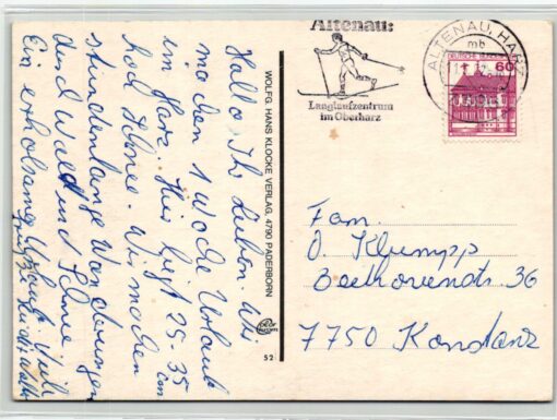 AK Postcard Ski, Winterparadies Harz Altenau Langlaufzentrum Oberharz Skiing – Bild 2