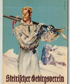 AK Postcard Ski, Steirischer gebirgsverein F. Trenk 1946 Plakat Schiläufer  Skiing