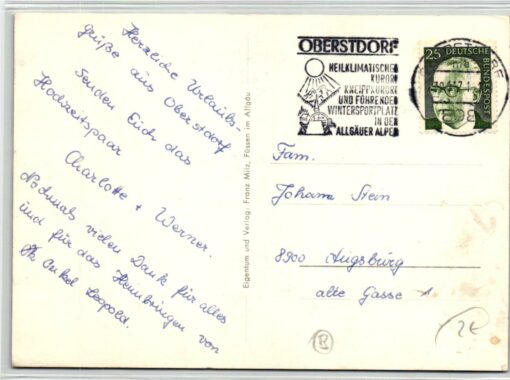 AK Postcard Ski, Oberstdorf Allgäu Kurort Wintersportplatz Skiing – Bild 2