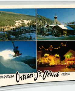 AK Postcard Ski, Val Gardena Gröden St. Ulrich Ortisei Dolomiten Dolomiti Skiing